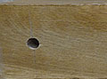 Oak beam pre-drilled hole